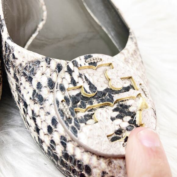Tory Burch 7M Womens Python Snake Print Leather Reva Ballet Flats - Picture 6 of 11